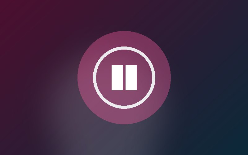 Pause symbol in a glowing ring